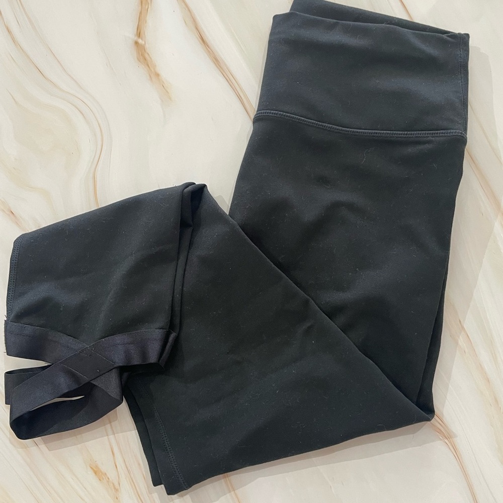 Black Leggings with Cross Ankle design